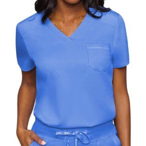 Med Couture (CEIL BLUE): Touch Chest Pocket Top